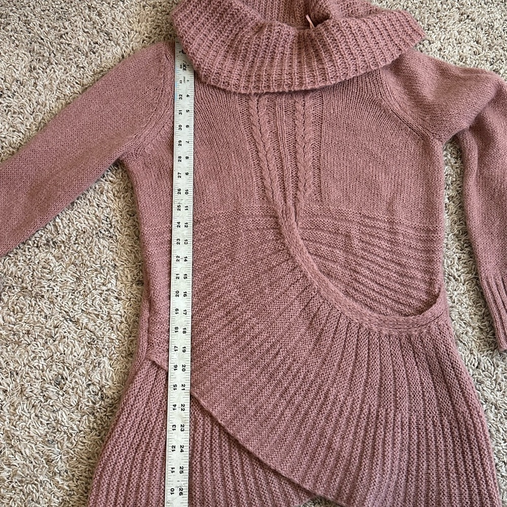 Berretti Made in Italy Cozy Mauve Pink Cowl Neck Mohair Wool Sweater Sz M - Picture 12 of 12